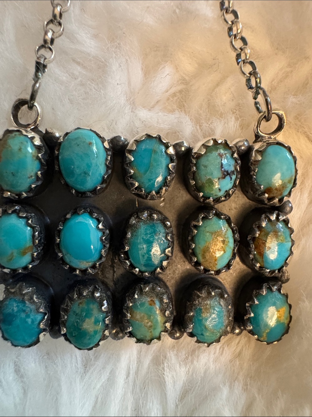 Kingman Turquoise Stone necklace 925 silver - - Picture 2 of 4